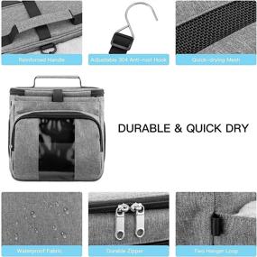 img 1 attached to 🛁 College Dorm Travel Shower Caddy Tote Bag by Bukere - Large Capacity, Separate Compartment, Quick Dry Mesh Base - Hanging Toiletry Bath Bag for Student, Gym, Camp, Women Men