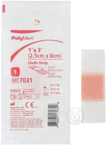 img 1 attached to 🩹 PolyMem Cloth Strip Wound Dressing: Sterile, Foam, Adhesive, 1' X 3' - 1' X 1' Pad (Box of 20)