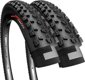 img 4 attached to Fincci 26 x 1.95 Inch Foldable All Mountain Enduro Tires for MTB Hybrid Bike - Pack of 2