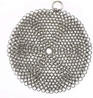hovhomedevp 7 inch chainmail scrubber - premium stainless steel cast iron cleaner for pre-seasoned pans, dutch ovens, and grill skillets logo