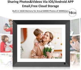 img 1 attached to FULLJA 2K WiFi Цифровая рамка для фотографий: Улучшенный сенсорный экран Ultra FHD IPS, датчик движения и возможность обмена фотографиями и видео через приложение.
