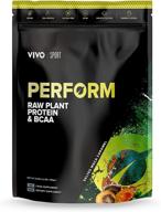 🌱 vivo life perform vegan protein powder, salted maca caramel, 26 servings - 2.17lb, plant-based bcaa pea & hemp blend protein shake logo