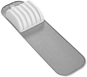 img 4 attached to 🔪 Мат для ножей Madesmart Small In-Drawer - Белый: Компактная и безопасная организация в ящике для до 5 ножей, слоты с мягким покрытием и противоскользящий мат, без содержания БПА