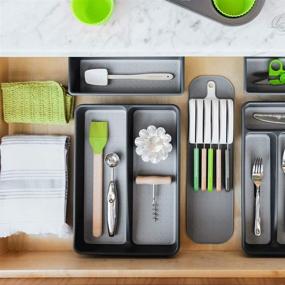 img 1 attached to 🔪 Мат для ножей Madesmart Small In-Drawer - Белый: Компактная и безопасная организация в ящике для до 5 ножей, слоты с мягким покрытием и противоскользящий мат, без содержания БПА
