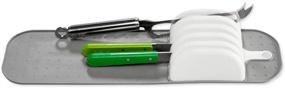img 2 attached to 🔪 Мат для ножей Madesmart Small In-Drawer - Белый: Компактная и безопасная организация в ящике для до 5 ножей, слоты с мягким покрытием и противоскользящий мат, без содержания БПА