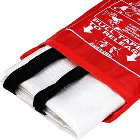 img 3 attached to 🔥 JJ CARE Fire Blanket for Home - 40"x40" w/ Hooks, Gloves, Suppression for Emergency Use - White