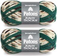 🧦 2-pack patons kroy socks yarn in woodsie shade logo