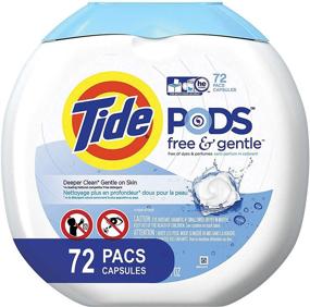 img 4 attached to 🌿 Tide Free and Gentle Laundry Detergent Pods (72 Count) - Unscented and Hypoallergenic for Sensitive Skin