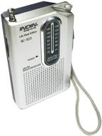 📻 am fm battery operated portable pocket radio with best reception and longest lasting battery life - compact transistor radios player with 2 aa batteries, mono headphone socket (white, 9 x 8 x 7 cm) logo