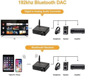 img 3 attached to 🎧 Высококачественный Bluetooth 5.0 ЦАП с усилителем для наушников - оптический / коаксиальный вход 192 кГц 16-300Ω на выход RCA 3,5 мм для ТВ, телефона, планшета - регулировка громкости включена