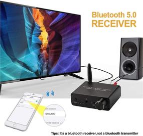 img 2 attached to 🎧 Высококачественный Bluetooth 5.0 ЦАП с усилителем для наушников - оптический / коаксиальный вход 192 кГц 16-300Ω на выход RCA 3,5 мм для ТВ, телефона, планшета - регулировка громкости включена