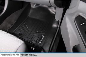 img 2 attached to 🔝 High-Quality MAXLINER Floor Mats - 2 Row Liner Set for 2012-2015 Toyota Tacoma Double Cab - Black Color