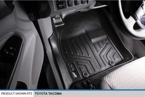 img 3 attached to 🔝 High-Quality MAXLINER Floor Mats - 2 Row Liner Set for 2012-2015 Toyota Tacoma Double Cab - Black Color