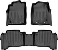 🔝 high-quality maxliner floor mats - 2 row liner set for 2012-2015 toyota tacoma double cab - black color logo