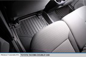 img 1 attached to 🔝 High-Quality MAXLINER Floor Mats - 2 Row Liner Set for 2012-2015 Toyota Tacoma Double Cab - Black Color