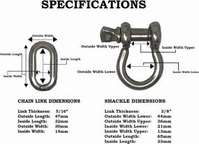 img 3 attached to 🚤 Premium Marine Grade 316SS Boat Anchor Chain by Rainier Supply Co - 6ft x 5/16" and 4ft x 1/4" Sizes - Stainless Steel with Oversized Shackles - Ideal Boat Accessories