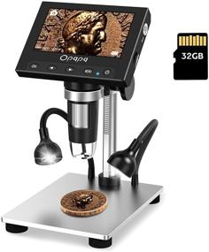 img 4 attached to 🔍 Opqpq Coin Digital Microscope – 4.3'' LCD Screen, 32GB SD Card, 8+2 Fill Lights, Metal Bracket – Windows Compatible for Kids & Adults