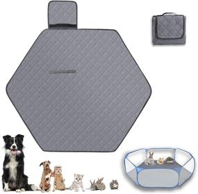 img 4 attached to 🐇 Zhilishu Hexagon Washable Liner: Versatile Small Animal Playpen Pad, Portable and Reusable Guinea Pig, Hamster, Rabbit, and Bunny Pee Pad – Super Absorbent, Indoor Waterproof, Anti-Slip!