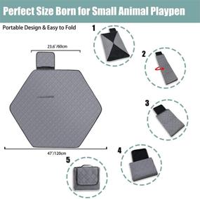 img 1 attached to 🐇 Zhilishu Hexagon Washable Liner: Versatile Small Animal Playpen Pad, Portable and Reusable Guinea Pig, Hamster, Rabbit, and Bunny Pee Pad – Super Absorbent, Indoor Waterproof, Anti-Slip!