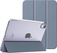 📱 moko ipad mini 6 2021 case - clear hard back cover with stand, auto wake/sleep, grey purple логотип