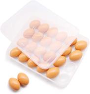 🥚 hansgo egg holder for refrigerator: stackable 24 egg tray with lid - convenient fridge egg dispenser and storage containers логотип