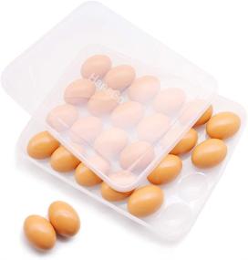 img 4 attached to 🥚 HANSGO Egg Holder for Refrigerator: Stackable 24 Egg Tray with Lid - Convenient Fridge Egg Dispenser and Storage Containers