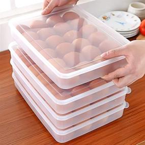 img 3 attached to 🥚 HANSGO Egg Holder for Refrigerator: Stackable 24 Egg Tray with Lid - Convenient Fridge Egg Dispenser and Storage Containers