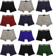 pack of 12 andrew scott basics cotton knit underwear boxer briefs for boys & toddlers logo