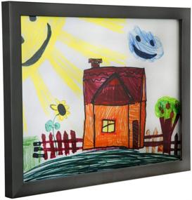 img 2 attached to 🖼️ RAS Kids Art Frame - Wide Frame Boxed Style | Removable Acrylic Pane | Cardboard Backing with Hooks | Black - 9x12" | 2 Pack