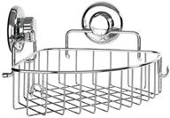 🚿 hasko accessories - stainless steel corner shower caddy with suction cup - chrome bathroom storage basket logo