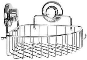 img 4 attached to 🚿 HASKO accessories - Stainless Steel Corner Shower Caddy with Suction Cup - Chrome Bathroom Storage Basket