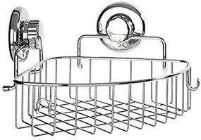 img 3 attached to 🚿 HASKO accessories - Stainless Steel Corner Shower Caddy with Suction Cup - Chrome Bathroom Storage Basket