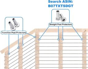 img 2 attached to 🔒 Premium T316 Marine Grade Stainless Steel Angle Beveled Protector Sleeves for Wire Rope Cable Railing - 40 Pack with Free Drill Bit