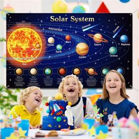 img 2 attached to 🌌 Solar System Decorations: Large Fabric Outer Space Poster Banner for Kids' Space Birthday Party, Planets Theme Backdrop & Educational Supplies - 72.8x43.3 Inch