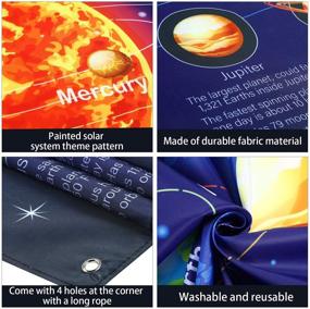 img 1 attached to 🌌 Solar System Decorations: Large Fabric Outer Space Poster Banner for Kids' Space Birthday Party, Planets Theme Backdrop & Educational Supplies - 72.8x43.3 Inch