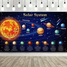 img 4 attached to 🌌 Solar System Decorations: Large Fabric Outer Space Poster Banner for Kids' Space Birthday Party, Planets Theme Backdrop & Educational Supplies - 72.8x43.3 Inch