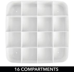 img 2 attached to mDesign Plastic Wall Mount Display Organizer Holder - 16 Compartments: Effortlessly Protect, Store, and Showcase Small Collectibles, Figurines, Shot Glasses, Nail Polish, Spices, and More in Stylish White