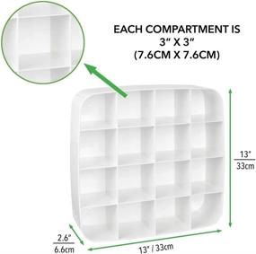 img 1 attached to mDesign Plastic Wall Mount Display Organizer Holder - 16 Compartments: Effortlessly Protect, Store, and Showcase Small Collectibles, Figurines, Shot Glasses, Nail Polish, Spices, and More in Stylish White