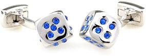 img 3 attached to ➡️ MRCUFF Blue Crystal Dice Cufflinks Pair with Presentation Gift Box & Polishing Cloth