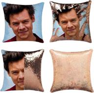 🎁 k t one 16x18 inches mermaid reversible flip sequin pillow case - champagne gold sequins: funny gag xmas birthday gift! логотип