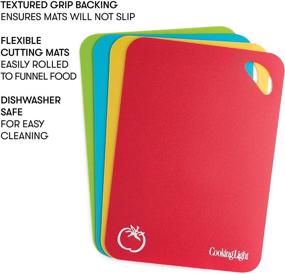 img 3 attached to Cooking Light Flexible Cutting Board Mats Set: Multicolor Kitchen Tools for Versatile Meal Prep, One Size