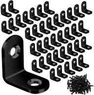 🔩 40pcs black metal l bracket corner brace set with 80pcs screws – ideal for wood furniture, cabinets, chairs, shelves logo