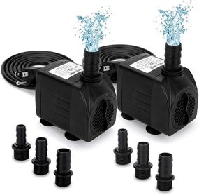 img 4 attached to 🐠 GROWNEER 2 Packs 550GPH Submersible Pump: Ultra Quiet, High Lift, Ideal for Aquarium, Fish Tank, Pond, Hydroponics & More