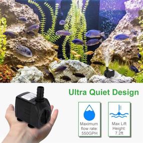 img 1 attached to 🐠 GROWNEER 2 Packs 550GPH Submersible Pump: Ultra Quiet, High Lift, Ideal for Aquarium, Fish Tank, Pond, Hydroponics & More