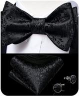 stylish dibangu bowtie necktie cufflink set: elevate your formal attire with classic men's accessories logo