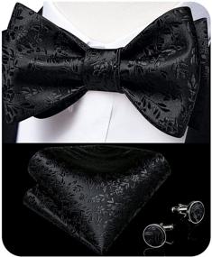 img 4 attached to Stylish DiBanGu Bowtie Necktie Cufflink Set: Elevate Your Formal Attire with Classic Men's Accessories