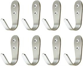 img 2 attached to 🧷 Mellewell 8 PCS Single Robe Hook Bath Towel Hooks Wall Hangers - Stainless Steel Brushed Nickel - Sleek and Durable Design (08004H8)