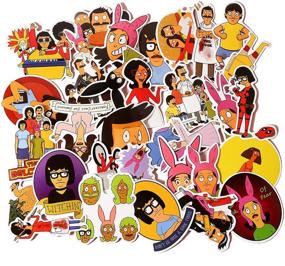 img 3 attached to 🍔 Bob's Burgers Sticker Pack: 34 Pcs/Pack Waterproof Vinyl Stickers for Laptop, Skateboard, Luggage, Guitar, and Car Decoration