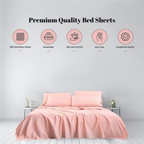 img 3 attached to 🌹 Bedlifes Rose Twin Sheets - Ultra Soft Microfiber Cooling Bedding Set with Deep Pocket Fitted Sheet, Flat Sheet, and 2 Pillow Cases - 1800 Series