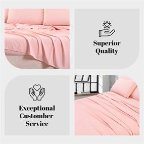 img 1 attached to 🌹 Bedlifes Rose Twin Sheets - Ultra Soft Microfiber Cooling Bedding Set with Deep Pocket Fitted Sheet, Flat Sheet, and 2 Pillow Cases - 1800 Series